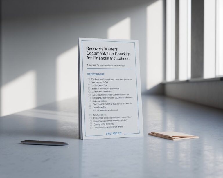 Recovery Matters Documentation Checklist for Financial Institutions