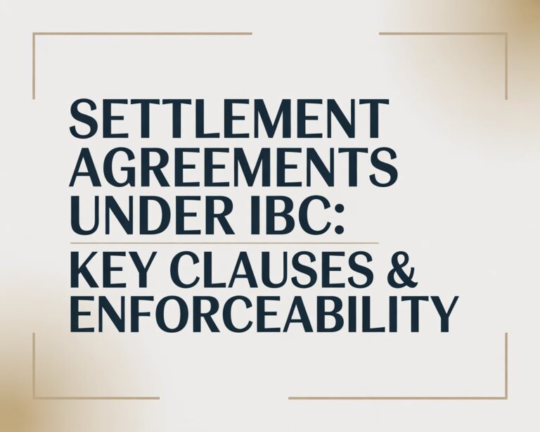Settlement Agreements Under IBC